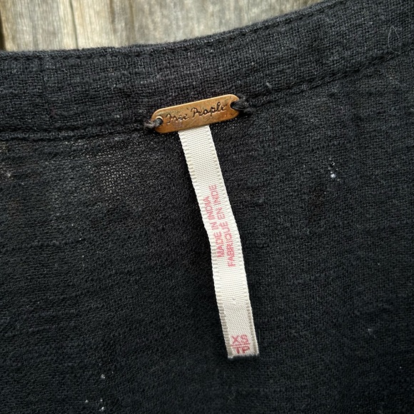 Free People Santiago Floral Embroidered Dress Black White XS - Picture 5 of 15